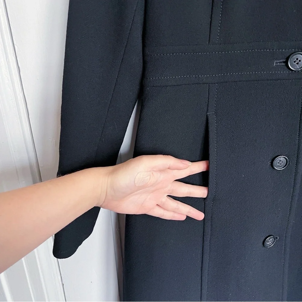 J Crew • Classic Lady Day Coat in Italian double-cloth wool Thinsulate® black